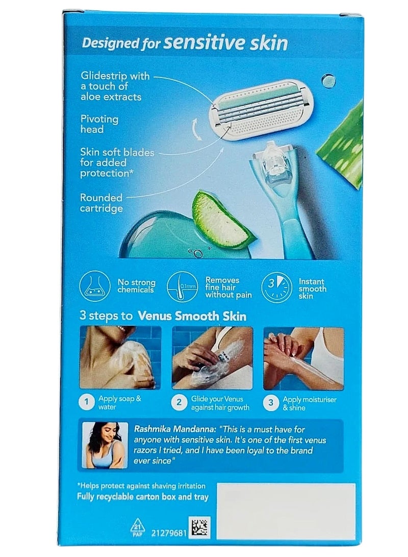 Venus Smooth Sensitive razor designed for women with sensitive skin. - Image 2